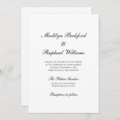 Invitation Mariage d'élégance formelle moderne (Devant / Derrière)