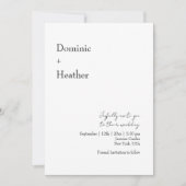 Invitation MARIAGE d'élégance minimaliste CHIC (Devant)