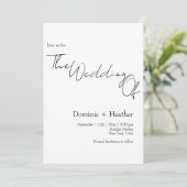 Invitation MARIAGE d'élégance minimaliste CHIC (Debout devant)