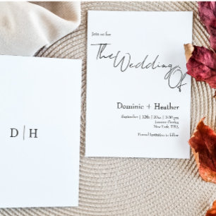 Invitation MARIAGE d'élégance minimaliste CHIC