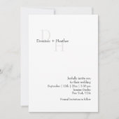 Invitation MARIAGE d'élégance minimaliste CLASSIQUE (Devant)