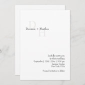 Invitation MARIAGE d'élégance minimaliste CLASSIQUE (Devant / Derrière)