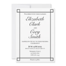 Mariage d'élégance minimaliste simple noir et blan