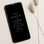 Invitation Mariage d'élégance moderne noir et blanc