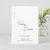 Invitation Mariage d'élégance moderne noir et blanc (Debout devant)