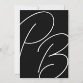 Invitation Mariage d'élégance moderne noir et blanc (Dos)