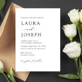 Invitation Mariage d'élégance noir et blanc personnalisé