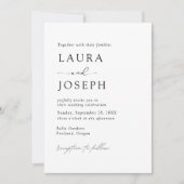 Invitation Mariage d'élégance noir et blanc personnalisé (Devant)