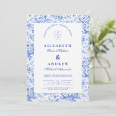 Invitation Mariage Delft Bleu Chinoiserie (Debout devant)