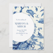 Invitation Mariage Delft Blue and White (Devant)