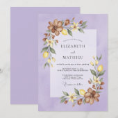 Invitation Mariage délicat à la lavande (Devant / Derrière)