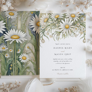 Invitation Mariage délicat au jardin de marguerites