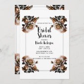 Invitation Mariage délicat aux roses de pêche antiques (Devant / Derrière)