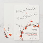 Invitation Mariage Délicat d'Automne (Devant / Derrière)