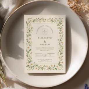 Invitation Mariage délicat de jardin de marguerites
