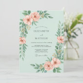 Invitation Mariage Délicat de Printemps à la Menthe (Debout devant)