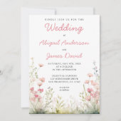 Invitation Mariage Délicate Fleur Sauvage (Devant)