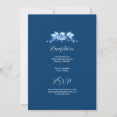 Invitation Mariage Delicate Floral Bleu (Dos)