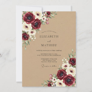 Invitation Mariage Délice Floral d'Automne en Bourgogne