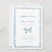 Invitation Mariage d'Elopement bleu français tiré à la main (Devant)