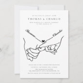 Invitation Mariage d'élopement Décontracté minimal à main (Devant)