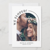 Invitation Mariage d'Elopement Photo Arche Simple Moderne (Devant)