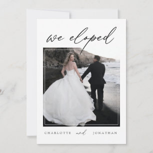 Invitation Mariage d'Elopement photo simple et moderne
