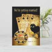 Invitation Mariage Deluxe à Las Vegas | or noir (Debout devant)