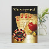 Invitation Mariage Deluxe à Las Vegas | rouge or noir (Debout devant)