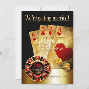 Invitation Mariage Deluxe à Las Vegas rouge or noir