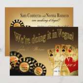 Invitation Mariage Deluxe à Las Vegas | sable (Devant / Derrière)