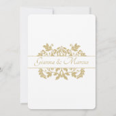 Invitation Mariage d'Emblem Gold Damask (Dos)