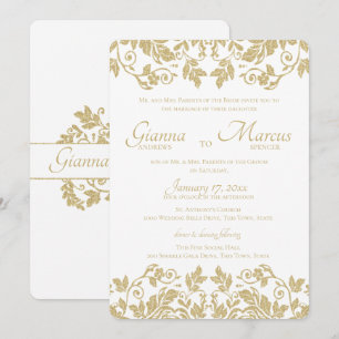 Invitation Mariage d'Emblem Gold Damask