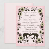 Invitation Mariage d'enchantement rose doux pour cerfs de boi (Devant / Derrière)