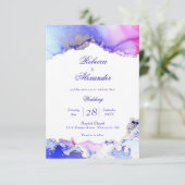 Invitation Mariage d'encre Amethyst Abstrait (Debout devant)
