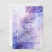 Invitation Mariage d'encre d'alcool violet poussiéreux (Devant)