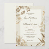 Invitation Mariage d'encre en cuivre à crème beige personnali (Devant / Derrière)