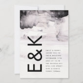 Invitation Mariage d'encre noire neutre pour les femmes (Devant)