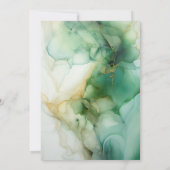 Invitation Mariage d'encre verte et ivoire (Dos)