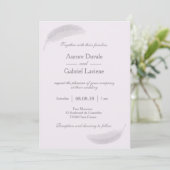Invitation Mariage d'énergie positive lilas gris plume Angel (Debout devant)
