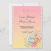 Invitation Mariage Dentelle Et Fleurs (Devant)