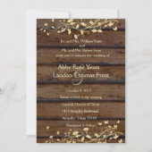 Invitation Mariage dentelle fleurie en bois Brown foncé (Devant)
