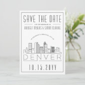 Invitation Mariage Denver Styliszed Skyline Enregistrer la da (Debout devant)