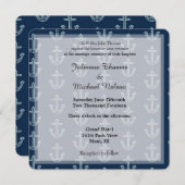 Invitation Mariage des Ancres bleues de la Marine (Devant / Derrière)