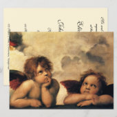 Invitation Mariage des Anges de la Madone Sixtine de Raphaël (Devant / Derrière)