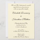 Invitation Mariage des Anges de la Madone Sixtine de Raphaël (Dos)
