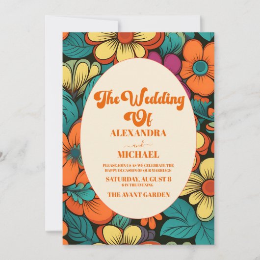 Invitation Mariage des années 70 (Devant)