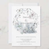 Invitation Mariage des baies d'aquarelle du feuillage d'hiver (Devant)