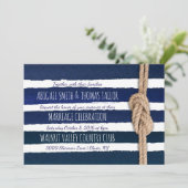 Invitation Mariage des bandes d'aquarelle du noeud nautique (Debout devant)