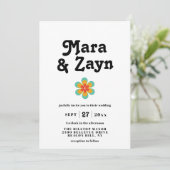 Invitation Mariage des Boho Chic Retro 70 (Debout devant)